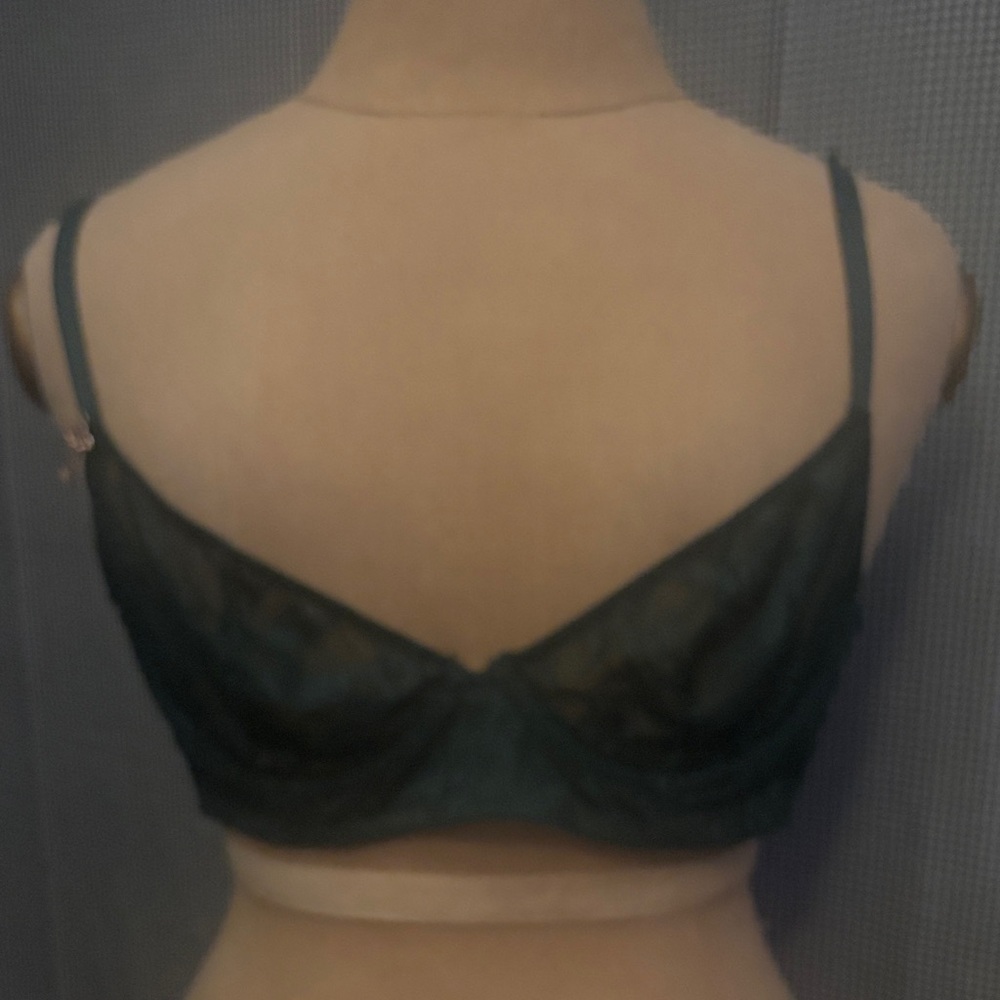 Savage X Fenty Green Lace Underwire Bra - Women Intimates 28B Pin Up Lingerie